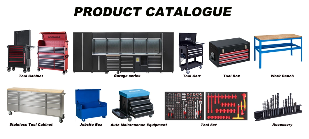 Goldenline Heavy Duty Black 15 Drawers Workbech Metal Tool Cabinet Supplier